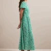 Nina Cotton Blend Maxi Dress - Mid Green Blossom Print -Cheap Closet Curation Store SU24 D644 NINA MIDGREENBLOSSOMPRINT LS 244