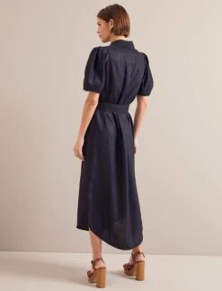 Lyra Techni Linen Maxi Shirt Dress - Navy -Cheap Closet Curation Store SU24 D645 LYRA NAVY LS 24739