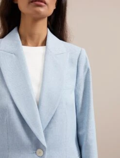 Jamie Linen Blend Blazer - Pale Blue -Cheap Closet Curation Store SU24 JK66 JAMIE PALEBLUE LS 535