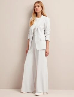 Jamie Linen Blend Blazer - Pearl -Cheap Closet Curation Store SU24 JK66 JAMIE PEARL LS 26075