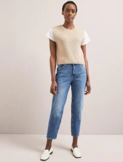 Julie Cotton Round Neck Sleeveless Jumper - Oatmeal -Cheap Closet Curation Store SU24 K138 JULIE OATMEAL LS 2081