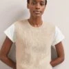 Julie Cotton Round Neck Sleeveless Jumper - Oatmeal -Cheap Closet Curation Store SU24 K138 JULIE OATMEAL LS 2113