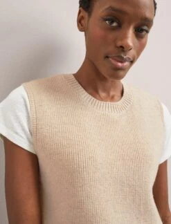 Julie Cotton Round Neck Sleeveless Jumper - Oatmeal -Cheap Closet Curation Store SU24 K138 JULIE OATMEAL LS 2124