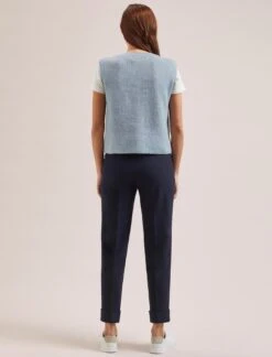 Julie Cotton Round Neck Sleeveless Jumper - Pale Blue -Cheap Closet Curation Store SU24 K138 JULIE PALEBLUE LS 2044