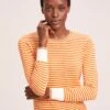 Jodi Cotton Jumper - Orange Yellow Cream Stripe -Cheap Closet Curation Store SU24 K139 JODIORANGEYELLOWCREAMSTRIPE LS 40553