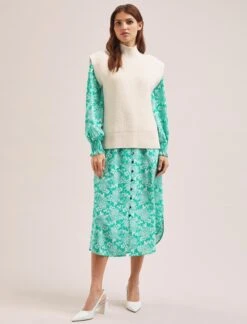 Janice Cotton Blend Funnel Neck Sleeveless Jumper - Cream -Cheap Closet Curation Store SU24 K177 JANICE CREAM LS 1220