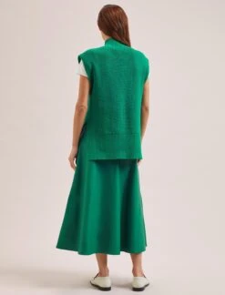 Janice Cotton Blend Funnel Neck Sleeveless Jumper - Emerald Green -Cheap Closet Curation Store SU24 K177 JANICE EMERALDGREEN LS 1551