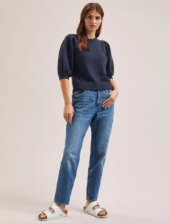 Amalie Linen Blend Jumper - Navy -Cheap Closet Curation Store SU24 K184 AMALIE NAVY LS 1673