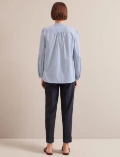 Ella Organic Cotton Shirt - Light Blue White Stripe -Cheap Closet Curation Store SU24 S25 ELLA BLUEWHITESTRIPE LS 0308