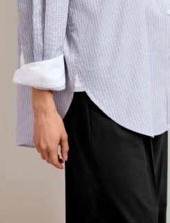 Sammy Organic Cotton Shirt - Blue White Stripe -Cheap Closet Curation Store SU24 S91 SAMMY BLUE WHITE STRIPE LS 27643