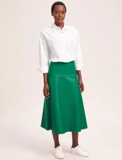 Sierra Leather A Line Maxi Skirt - Emerald Green -Cheap Closet Curation Store SU24 SK166 SIERRA EMERALDGREEN LS 41860