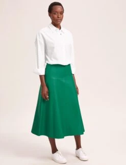 Sierra Leather A Line Maxi Skirt - Emerald Green -Cheap Closet Curation Store SU24 SK166 SIERRA EMERALDGREEN LS 41865