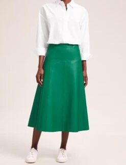 Sierra Leather A Line Maxi Skirt - Emerald Green -Cheap Closet Curation Store SU24 SK166 SIERRA EMERALDGREEN LS 41870