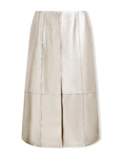 Robyn Leather Midi Skirt - Light Gold -Cheap Closet Curation Store SU24 SK184 ROBYN LIGHTGOLD LS