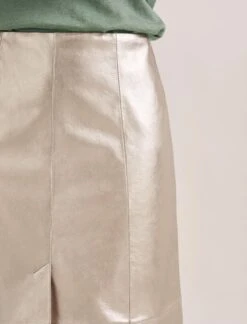 Robyn Leather Midi Skirt - Light Gold -Cheap Closet Curation Store SU24 SK184 ROBYN LIGHTGOLD LS 1088