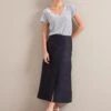 Safia Techni Linen Midi Skirt - Navy -Cheap Closet Curation Store SU24 SK190 SAFIA NAVY LS 24987