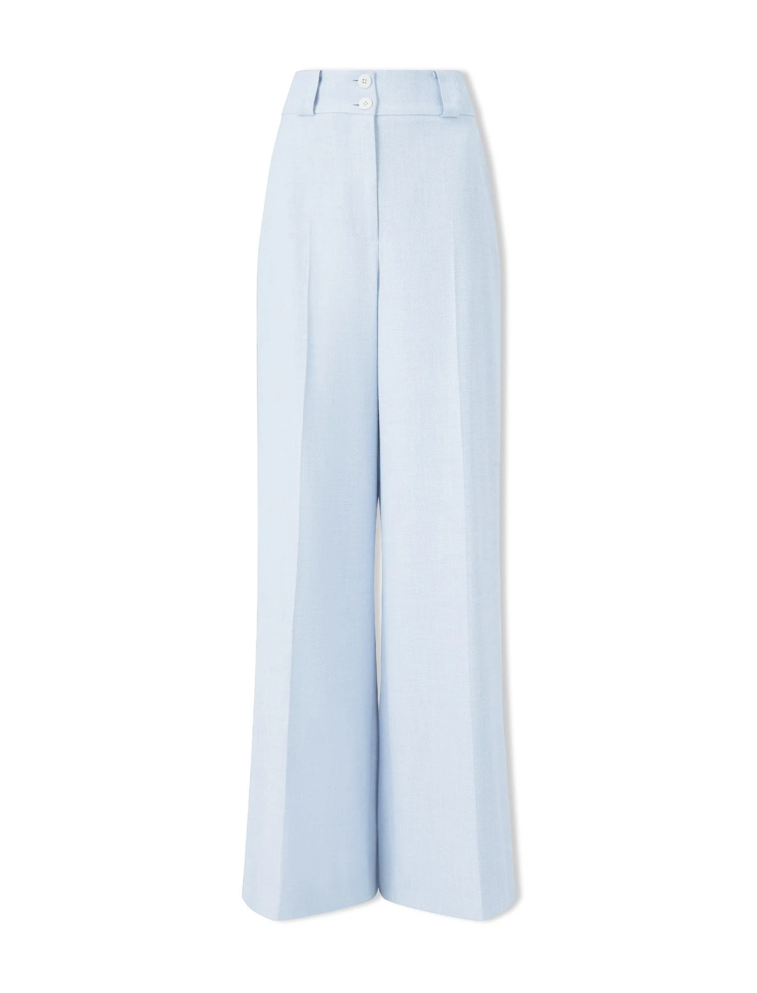 Tyler Linen Blend Wide Leg Trouser - Pale Blue 10 Tyler Linen Blend Wide Leg Trouser - Pale Blue - Image 8