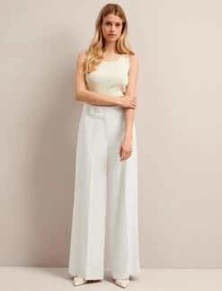 Tyler Linen Blend Wide Leg Trouser - Pearl -Cheap Closet Curation Store SU24 TR97 TYLER PEARL LS 25943