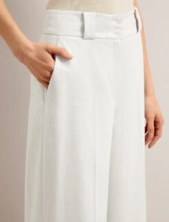Tyler Linen Blend Wide Leg Trouser - Pearl -Cheap Closet Curation Store SU24 TR97 TYLER PEARL LS 25976