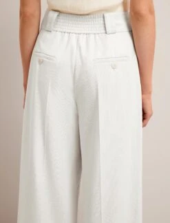 Tyler Linen Blend Wide Leg Trouser - Pearl -Cheap Closet Curation Store SU24 TR97 TYLER PEARL LS 26002