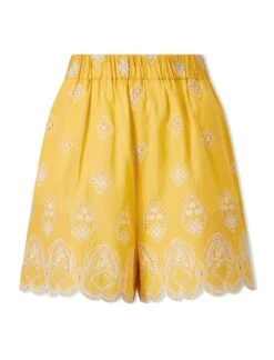 Bonnie Organic Cotton Shorts - Yellow White 11 Bonnie Organic Cotton Shorts - Yellow White -Cheap Closet Curation Store SU24 TR98 BONNIE YELLOWWHITE CO