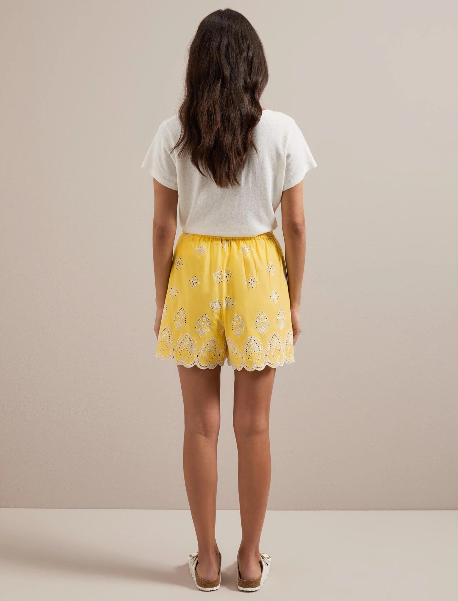 Bonnie Organic Cotton Shorts - Yellow White 6 Bonnie Organic Cotton Shorts - Yellow White - Image 4