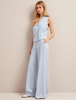 Deacon Linen Blend Waistcoat - Pale Blue -Cheap Closet Curation Store SU24 W8 DEACON PALEBLUE LS 25735