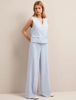 Deacon Linen Blend Waistcoat - Pale Blue -Cheap Closet Curation Store SU24 W8 DEACON PALEBLUE LS 25807