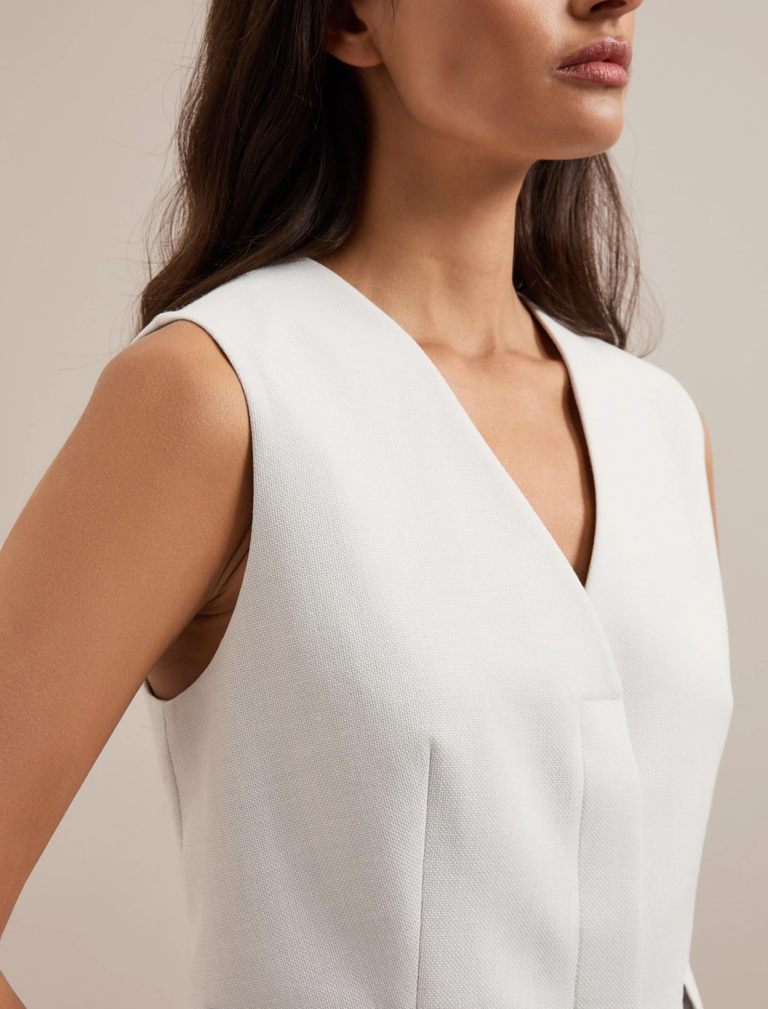 Deacon Linen Blend Waistcoat - Pearl 5 Deacon Linen Blend Waistcoat - Pearl - Image 3