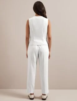 Deacon Linen Blend Waistcoat - Pearl 11 Deacon Linen Blend Waistcoat - Pearl -Cheap Closet Curation Store SU24 W8 DEACON PEARL LS 0140