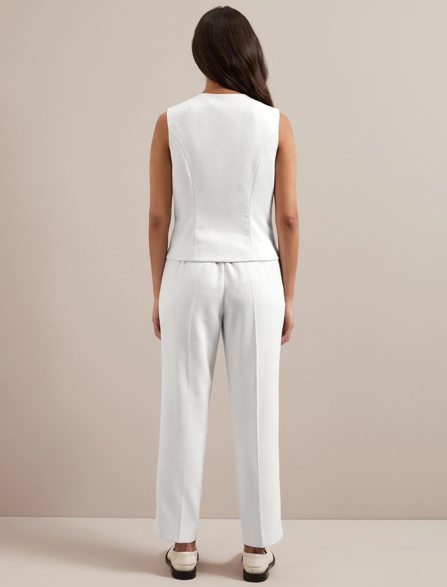 Deacon Linen Blend Waistcoat - Pearl 7 Deacon Linen Blend Waistcoat - Pearl - Image 5