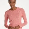 Jodi Cotton Jumper - Crimson Rose Cream Stripe