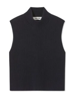 Janie Sleeveless Funnel Neck Jumper - Navy -Cheap Closet Curation Store WI21 K51 JANIE NAVY CO