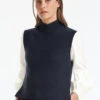 Janie Sleeveless Funnel Neck Jumper - Navy -Cheap Closet Curation Store WI21 K51 JANIE NAVY LS 8339