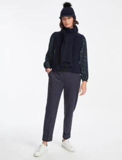 Sylvie Wool Scarf - Navy -Cheap Closet Curation Store WI21 SC2 SYLVIE NAVY LS 1528