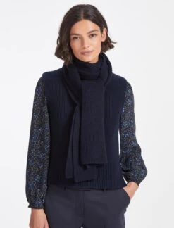 Sylvie Wool Scarf - Navy