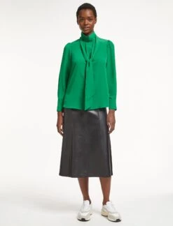 Bianca Blouse With Scarf - Emerald Green -Cheap Closet Curation Store WI22 B124 BIANCA EMERALDGREEN LS 1816