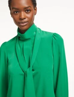 Bianca Blouse With Scarf - Emerald Green -Cheap Closet Curation Store WI22 B124 BIANCA EMERALDGREEN LS 1832