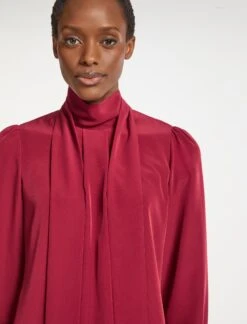 Bianca Blouse With Scarf - Red -Cheap Closet Curation Store WI22 B124 BIANCA RED LS 294