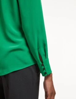 Carla Blouse With Scarf - Emerald Green -Cheap Closet Curation Store WI22 B125 CARLA EMERALDGREEN LS 2023