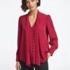 Carla Blouse With Scarf - Red -Cheap Closet Curation Store WI22 B125 CARLA RED LS 4610