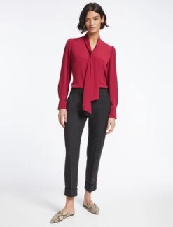 Carla Blouse With Scarf - Red -Cheap Closet Curation Store WI22 B125 CARLA RED LS 4628