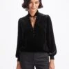 Jacquetta Velvet Blouse - Black