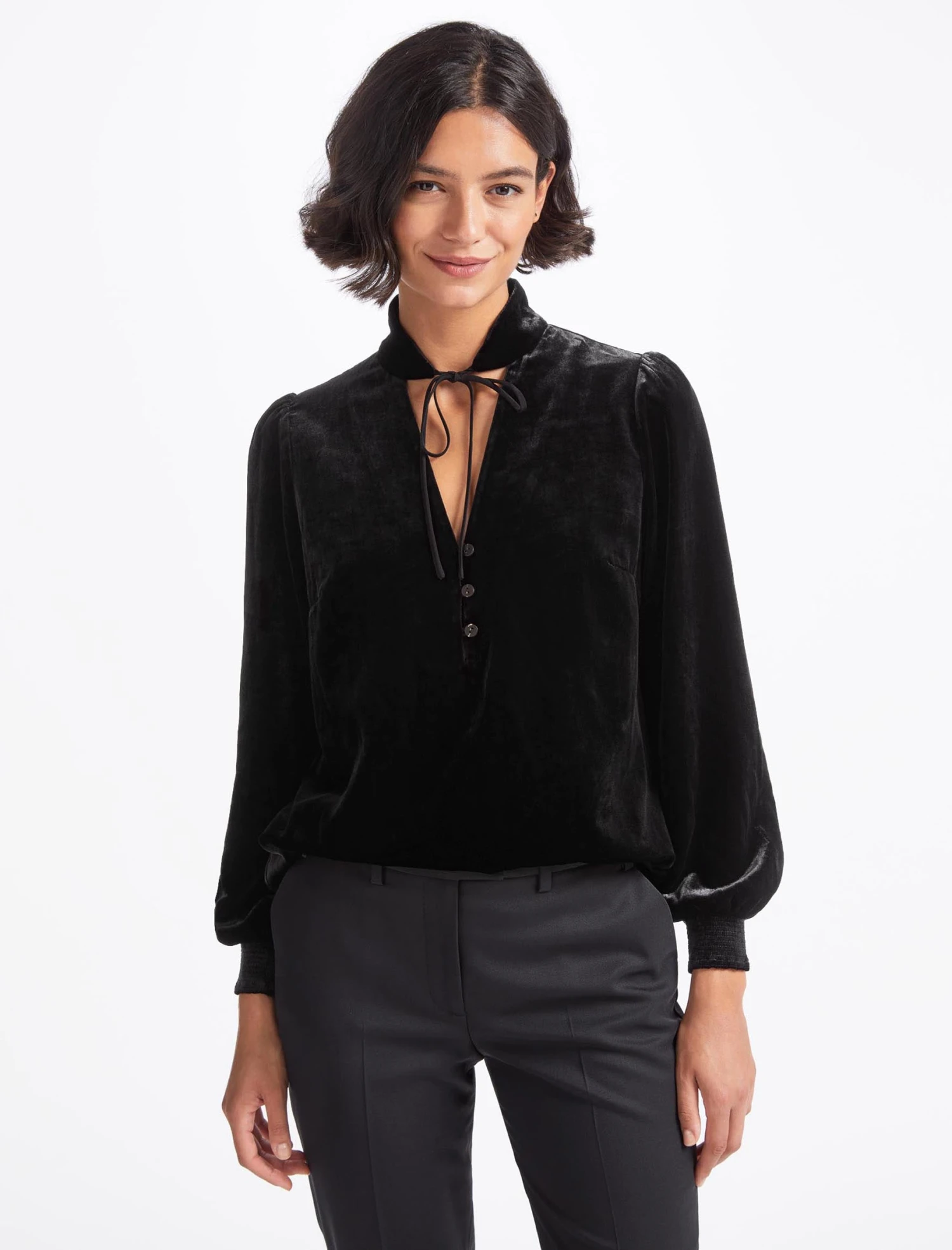 Jacquetta Velvet Blouse - Black 3 Jacquetta Velvet Blouse - Black
