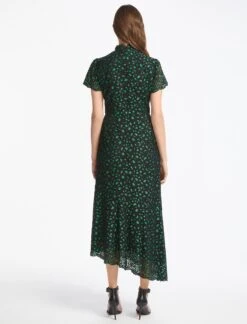 Kayla Lace Asymmetric Dress - Emerald Green Black -Cheap Closet Curation Store WI22 D342 KAYLA EMERALDGREEN BLACK LS 1628