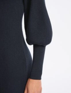 Eva Wool Knit Maxi Dress - Navy -Cheap Closet Curation Store WI22 D385 EVA NAVY LS 4698