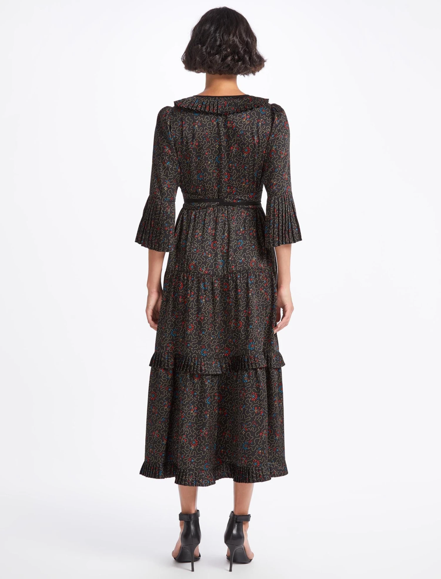 Cordelia V Neck Maxi Dress - Red Blue Wiggle Print 6 Cordelia V Neck Maxi Dress - Red Blue Wiggle Print - Image 4