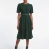 Felicity Pin Corduroy Midi Dress With Belt - Forest Green 2 Felicity Pin Corduroy Midi Dress With Belt - Forest Green -Cheap Closet Curation Store WI22 D472 FELICITY FORESTGREEN LS 2575