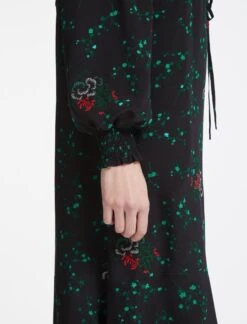 Zahra Silk Drawstring Maxi Dress - Black Lotus Print 10 Zahra Silk Drawstring Maxi Dress - Black Lotus Print -Cheap Closet Curation Store WI22 D482 BLACKLOTUSPRINT LS 1352