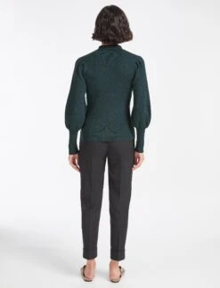 Johanna Wool Rib Knit Jumper - Dark Green -Cheap Closet Curation Store WI22 K112 JOHANNA DARKGREEN LS 1820